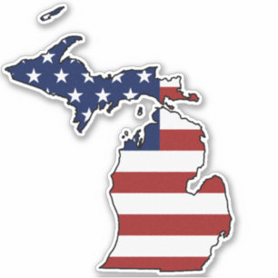 Adesivo American Flag Michigan