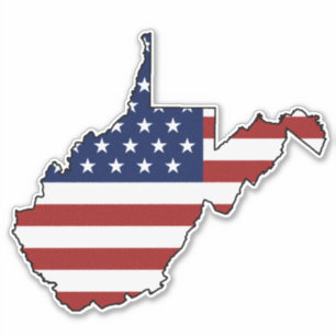 Adesivo American Flag West Virginia