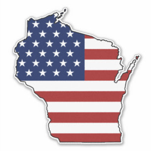 Adesivo American Flag Wisconsin