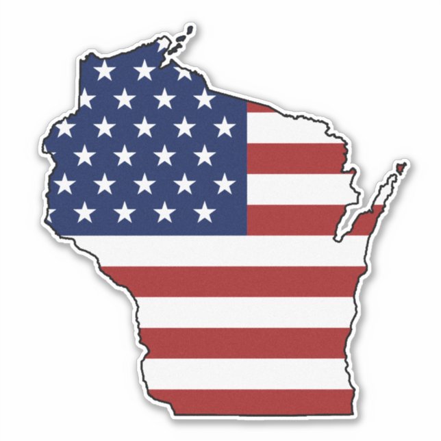 Adesivo American Flag Wisconsin (Frente)