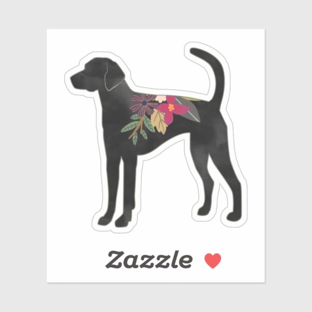 Adesivo American Foxhound Boho Dog Breve Silhouette (Folha)