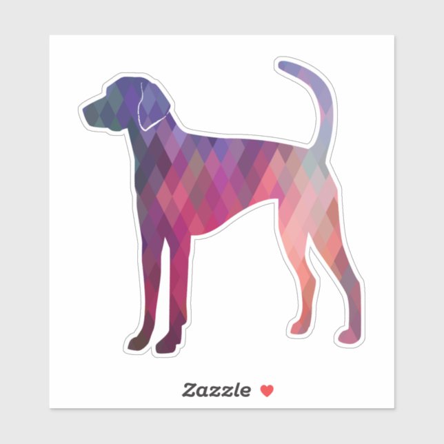 Adesivo American Foxhound Geométrico Pattern Silhouette (Folha)