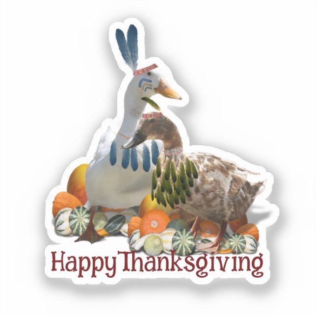 Adesivo American Indian Ducks Thanksgiving  (Frente)