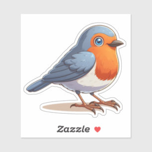 Adesivo American Robin bird Custom-Cut Vinyl Sticker