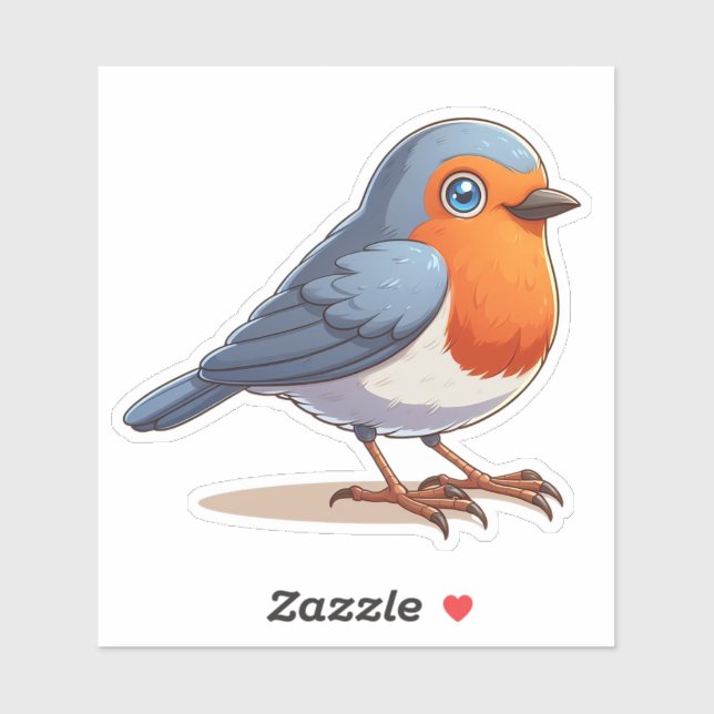 Adesivo American Robin bird Custom-Cut Vinyl Sticker (Folha)