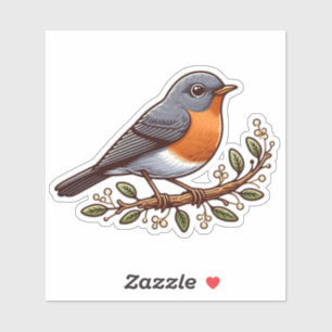 Adesivo American Robin bird Custom-Cut Vinyl Sticker