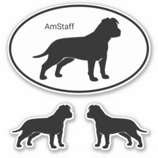 Adesivo American Staffordshire Terrier Silhouettes AmStaff