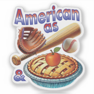 Adesivo Americano divertido como Beball e Apple Pie