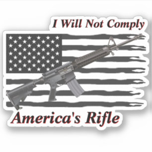 Adesivo Americas Rifle Ripped USA Flag I Não Cumprirá