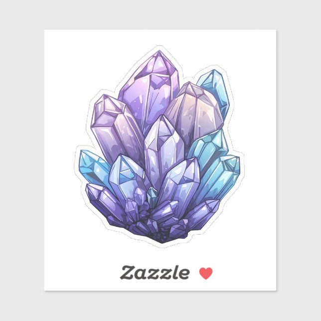 Adesivo Amethyst and Aqua Crystal Cluster Art Sticker (Folha)