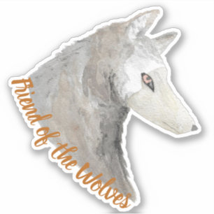 Adesivo Amigo da Aquarela dos Lobos