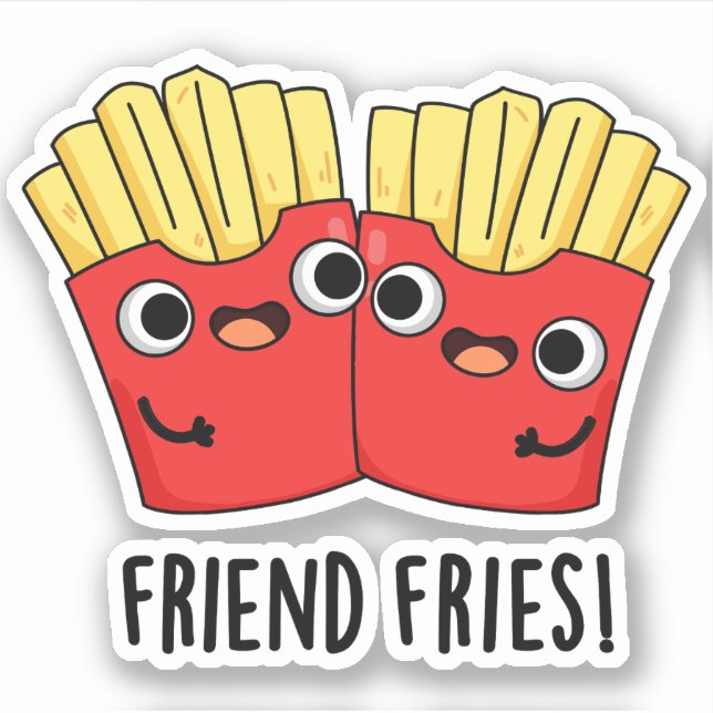 Adesivo Amigo Fries Funny BFF Pun (Frente)