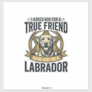 Adesivo Amigo Verdadeiro Labrador Design Vintage Amante de