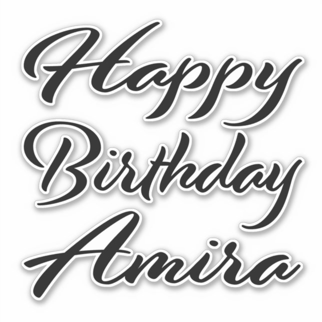 Adesivo Amira Name Vorname black Sticker Geburtstag (Frente)
