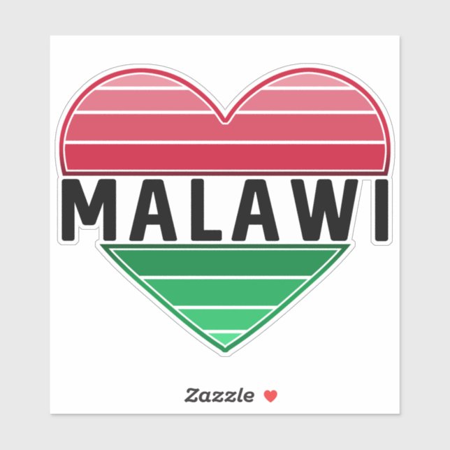 Adesivo Amo Malawi, Coração Malawi (Folha)