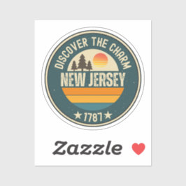 Adesivo Amo Nova Jersey - Lindo Souvenir do Estado de NJ