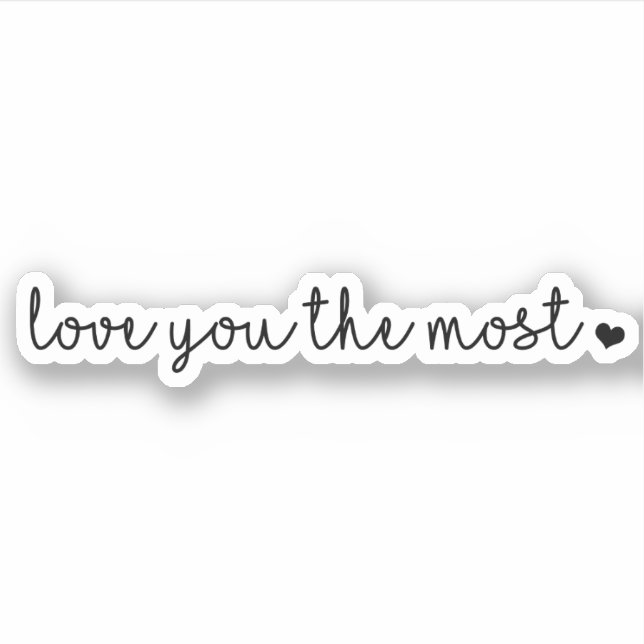 Adesivo Amo-te o aniversário mais negro do coração branco (Frente)