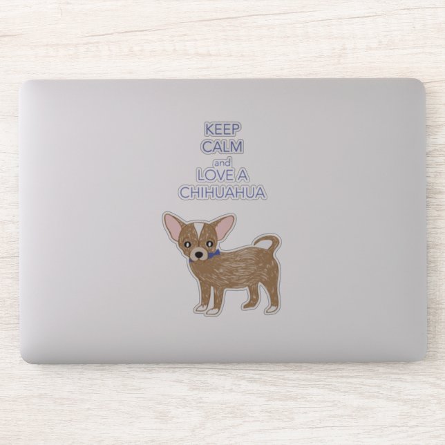 Adesivo Amo um Chihuahua (Computador)