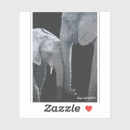 Adesivo Amo Você Mais, Arte Original de Elefante