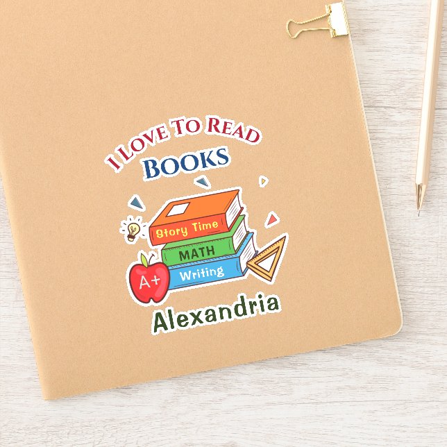 Adesivo Amor A Ler Livros Leitura Personalizar (Notebook)