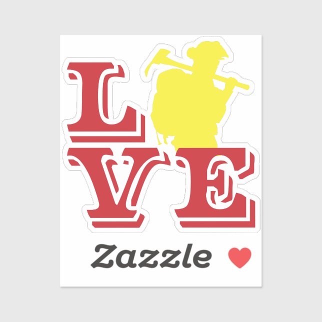 Adesivo AMOR DE INCÊNDIO com bombeiro selvagem [FL13] (Folha)