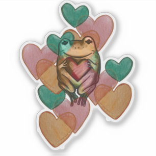 Adesivo Amor de Sapo desenhos de corações fofos Eu amo sap