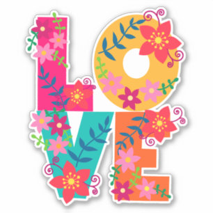 Adesivo AMOR, design colorido