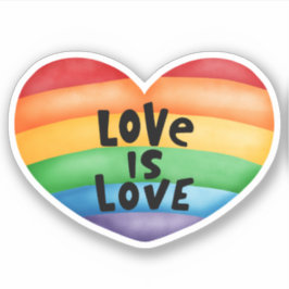 Adesivo Amor é Coração Arco-Íris