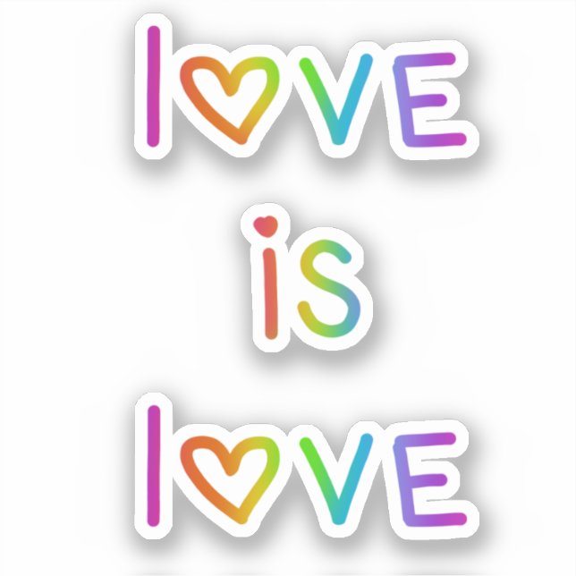 Adesivo Amor é Palavras Arco-Íris (Frente)