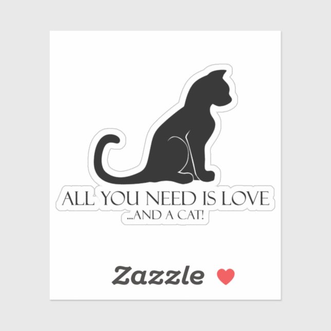 Adesivo Amor e Um Gato (Folha)