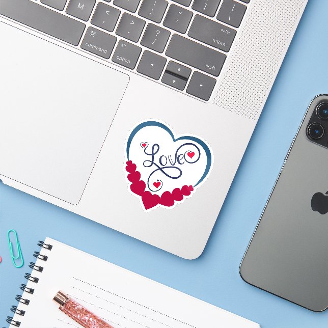 Adesivo Amor Fofo e Divertido  (Notebook com iPhone)