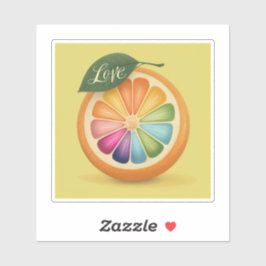 Adesivo amor laranja arco-íris