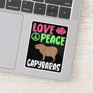 Adesivo Amor Paz Capybaras Cutis Animais Capybara Lover