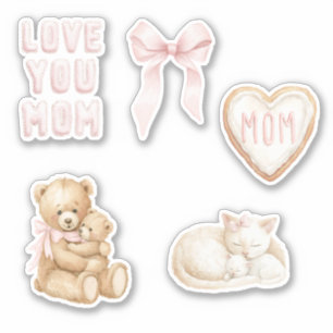 Adesivo Amor Rosa Você Mãe Dia das Mães
