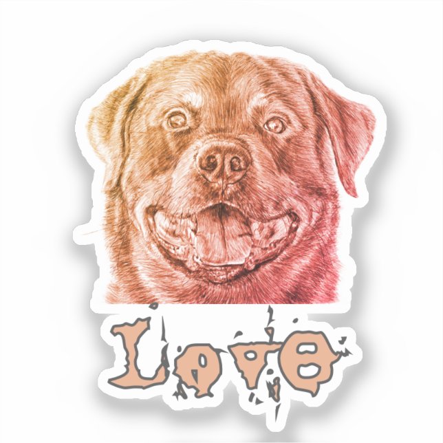 Adesivo Amor Rottweiler (Frente)
