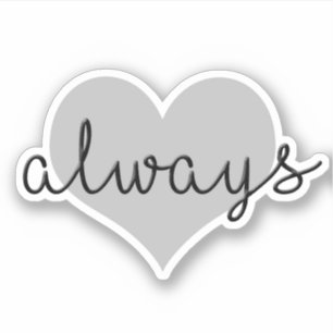 Adesivo amor sempre simples coração branco design