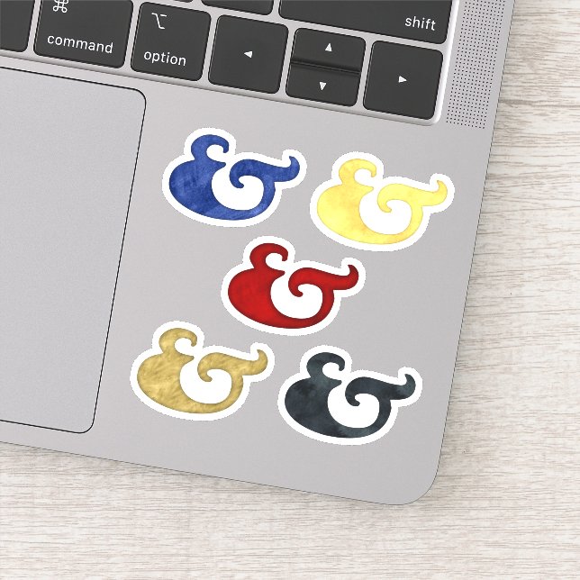 Adesivo Ampersands Coloridos de Aquarela | Estilo náutico (Detalhe)