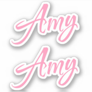 Adesivo Amy Decorative Name in Pink x2 Sticker