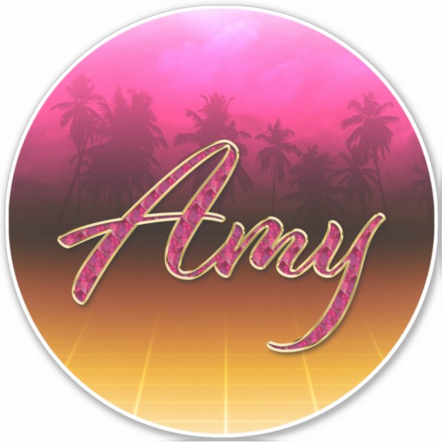 Adesivo Amy Vorname Name golden pink Aufkleber Sticker (Frente)