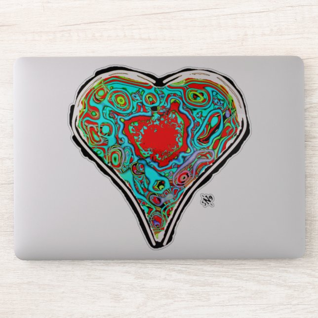 Adesivo Anatomia secreta de um coração vermelho v1 (Computador)