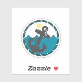 Adesivo Âncora azul e negra náutica