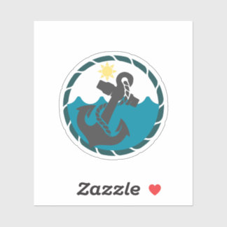 Adesivo Âncora azul e negra náutica