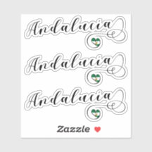 Andalucía Heart Flag Stickers, Andaluzia, Espanha