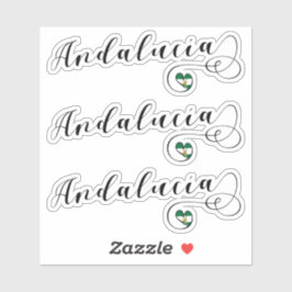 Adesivo Andalucía Heart Flag Stickers, Andaluzia, Espanha