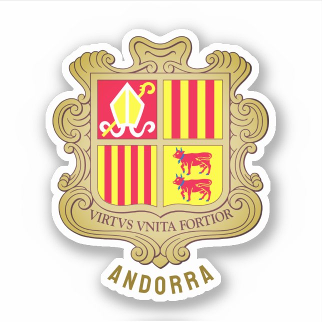 Adesivo Andorra casaco de armas (Frente)