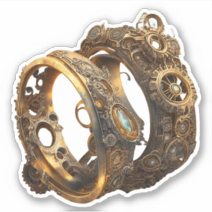 Adesivo Anéis de Casamento Steampunk