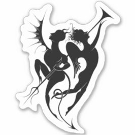 Adesivo Angel and Devil Silhouette Vinyl Sticker