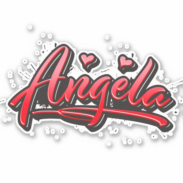 Adesivo Angela red Heart Graffiti Aufkleber Sticker (Frente)