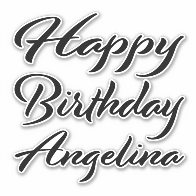 Adesivo Angelina Name Vorname black Sticker Geburtstag (Frente)