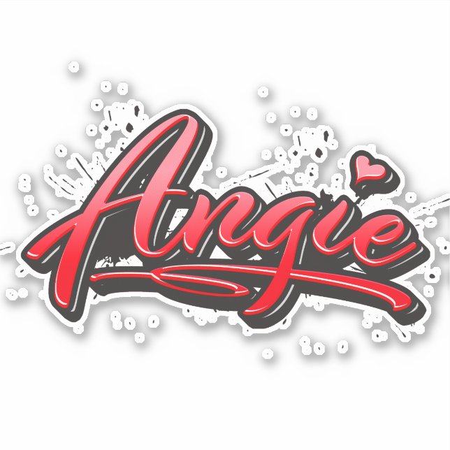 Adesivo Angie red Heart Graffiti Aufkleber Sticker (Frente)